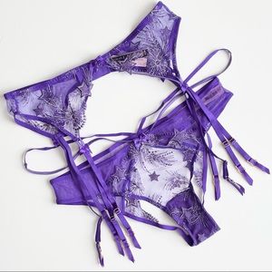 LARGE Victoria’s Secret purple garter belt + panty set